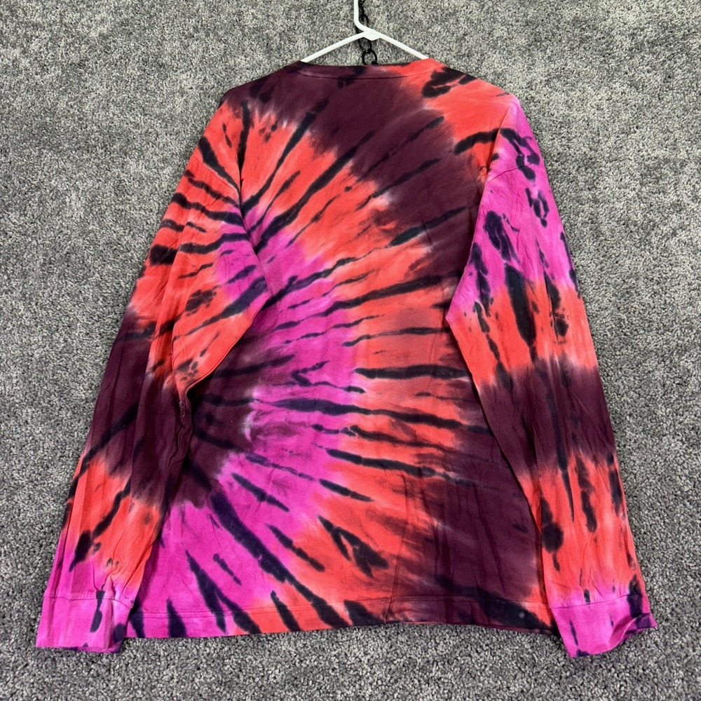 PINK Victoria's Secret Shirt Womens Large Tie Dye Long Sleeve Logo Casual - Picture 2 of 6